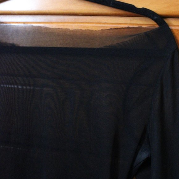 Altered Boat Neck Mesh Long Sleeve Top - Picture 4 of 5